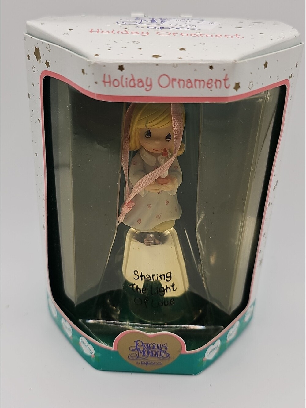 Vintage Precious Moments 2000 Christmas Ornament Sharing The Light Of Love Boxed